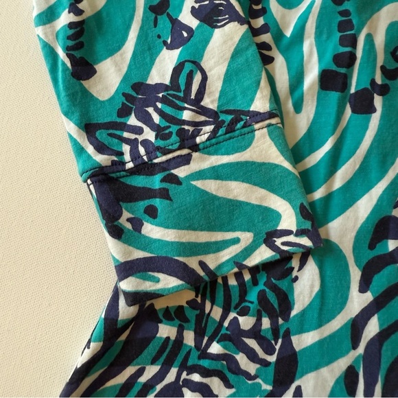 Lilly Pulitzer Blue Green Zebra Print Sheath Dress – Long Sleeves XS 2/$25 - Picture 4 of 9